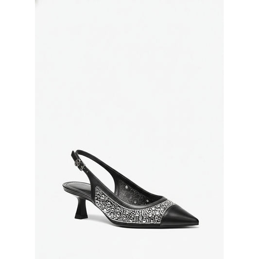 Michael Kors Rhinestone Slingback Pumps Black (49F5AMMP3S-BLACK) Women