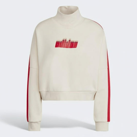 Adidas Turtleneck Cropped Sweatshirt White, Women