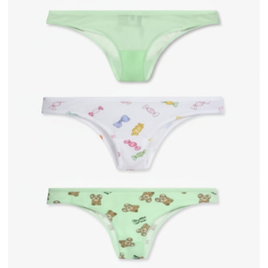 Moschino Printed Brazilian Brief Set Green White (A23024603-1449) Women