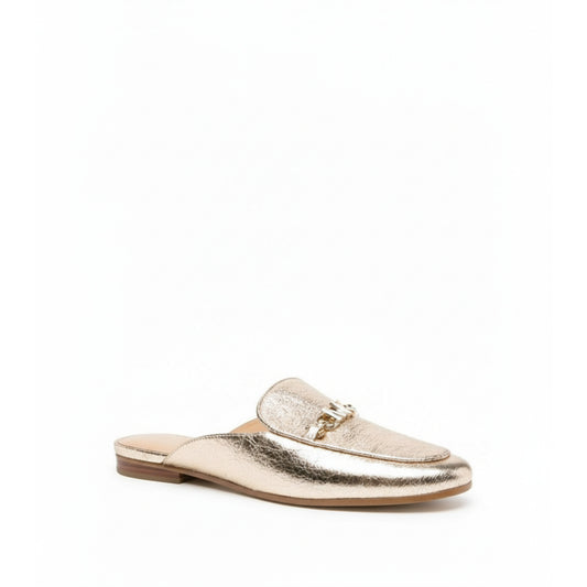 Michael Kors Metallic Gold Flat Mule Chain (40H3TFFP1M-PALE-GOLD) Women