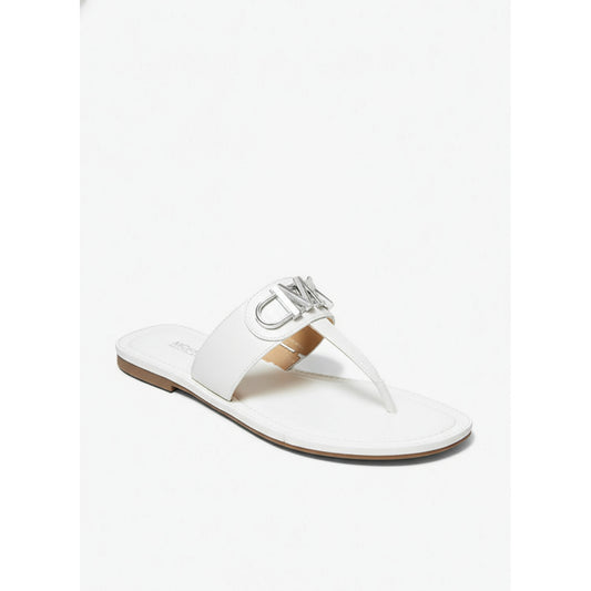 Michael Kors White Leather Thong Sandals (49R4AUFA1L-WHITE) Women