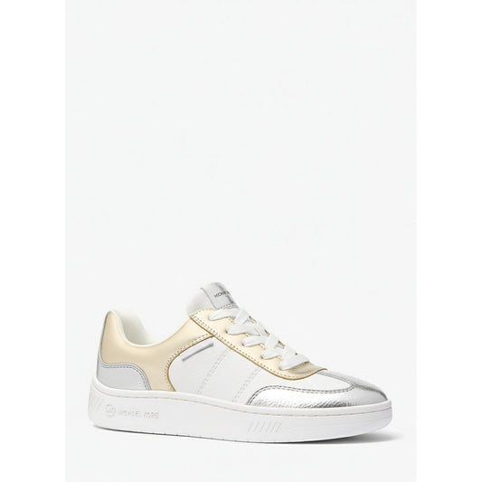 Michael Kors Metallic Platform Sneakers White Gold, Women
