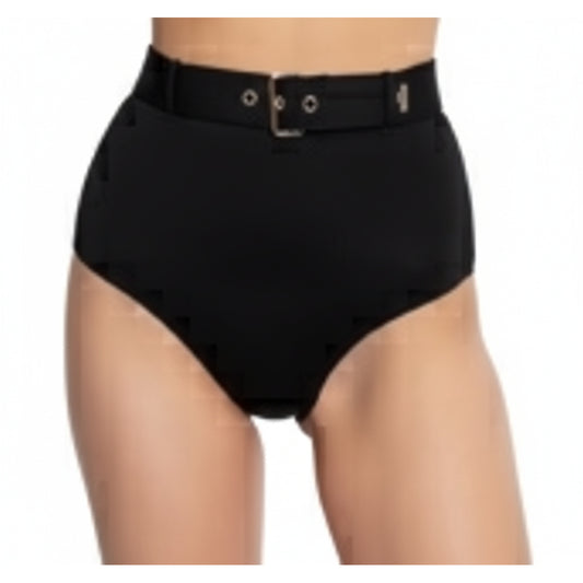 Moschino High Waisted Belted Bikini Bottom Black (A59839503-0555) Women