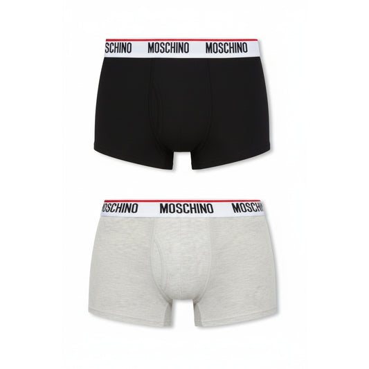 Moschino Logo Waistband Boxer Briefs Black Grey (A13944300-5489) Men