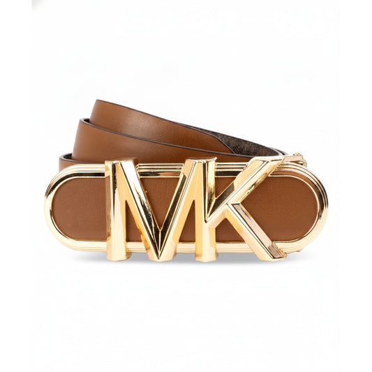 Michael Kors MK Logo Buckle Belt Brown Luggage, Women