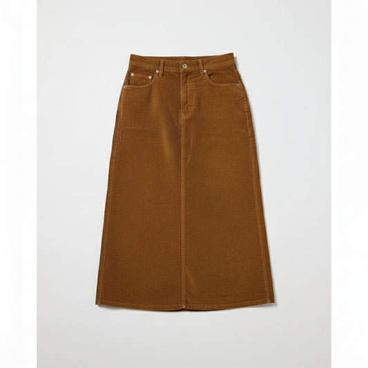 Wrangler Cognac Corduroy Maxi Skirt, Women