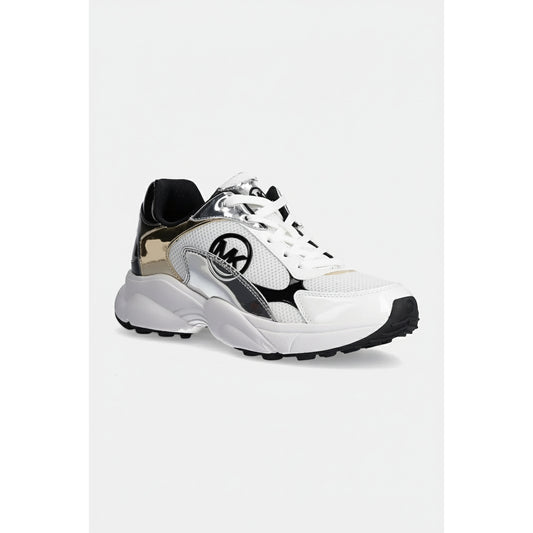 Michael Kors White Black Metallic Chunky Sneakers (43F4SMFSAA-BLACK-COMBO) Women