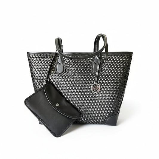 Michael Kors Perforated Leather Tote Bag Black, Women