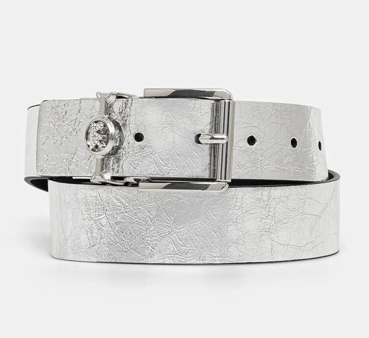 Michael Kors Reversible Metallic Belt Silver, Women