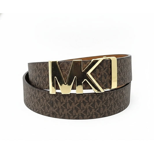 Michael Kors MK Logo Buckle Belt Brown Luggage, Women