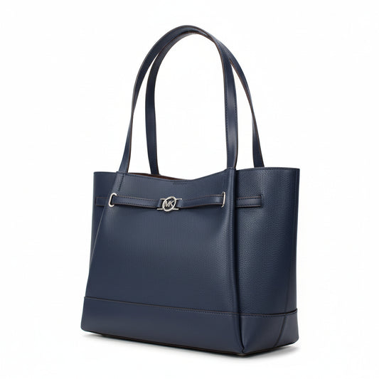 Michael Kors Reed Leather Tote Navy, Women