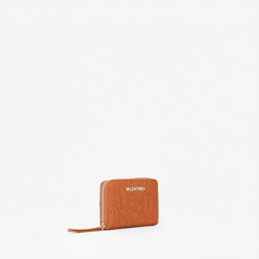 Mario Valentino Orange Embossed Zip Wallet (VPS8PG137-089) Women