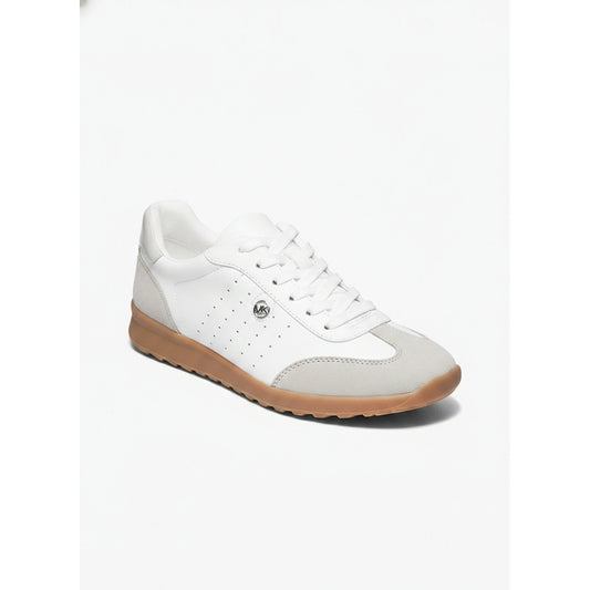 Michael Kors White Beige Leather Sneakers, Women