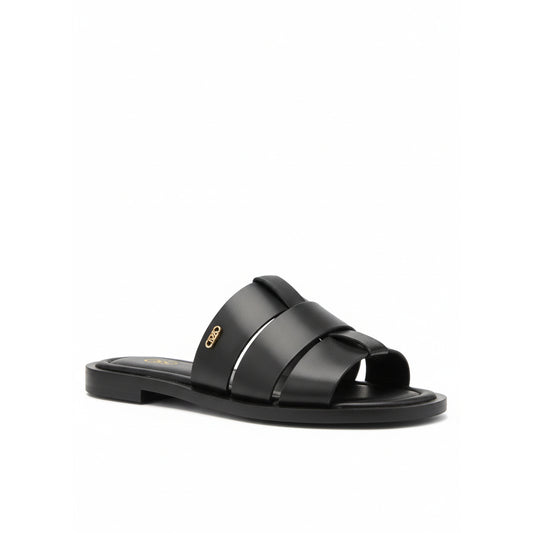 Michael Kors Woven Strap Slide Sandals Black (40S4RYFS1L-BLACK) Women