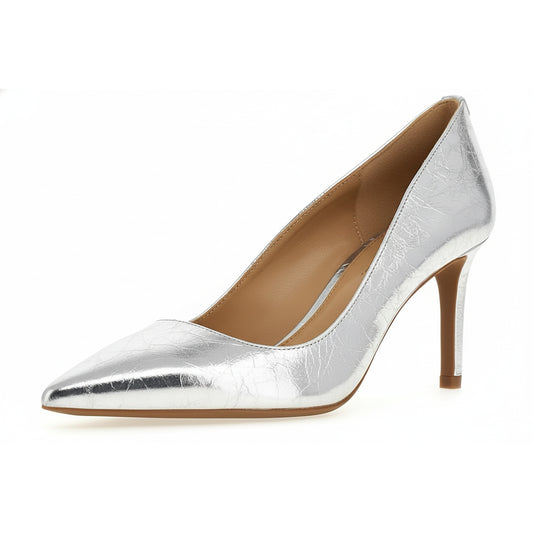 Michael Kors Silver Metallic Pointed Toe Pumps, Women