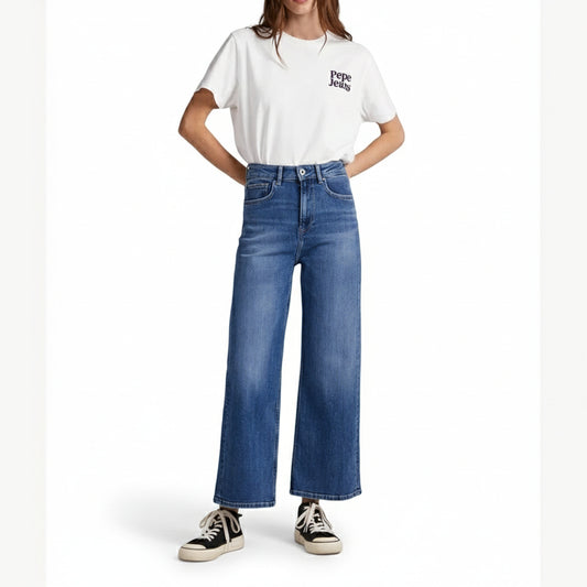 Pepe Jeans Ani Reclaim Wide Leg Denim Medium Blue (PL204295-000) Women