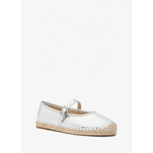 Michael Kors Silver Espadrille Mary Jane Flats (40S5LYFP2M-SILVER) Women