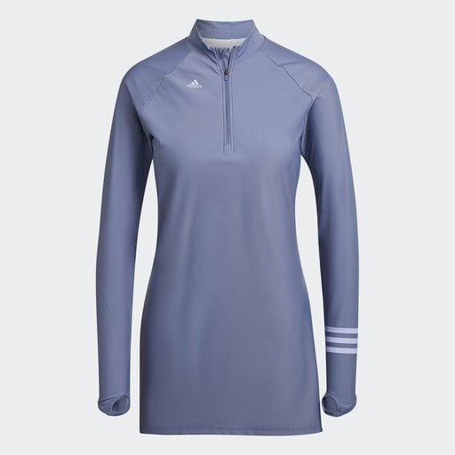 Adidas Performance Half-Zip Long Sleeve Tunic Top Blue, Women