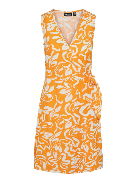 Pieces PCLARISA SL SHORT WRAP LINEN DRESS (9282532) Women