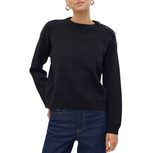Vero Moda Saba Button Sweater (10310474-BLACK) Women