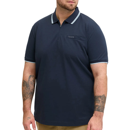 Jack & Jones Fusion Branding Zip Polo (plussize) (12297139-OUTERSPACE) Men