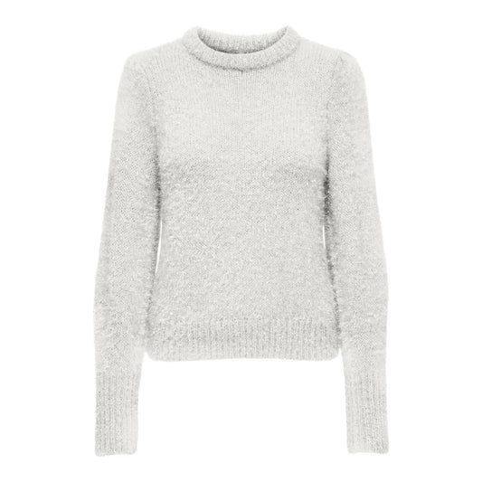 Only Lanni Glitter Puff Knitted Sweater (15339595-CLOUDDANCER) Women