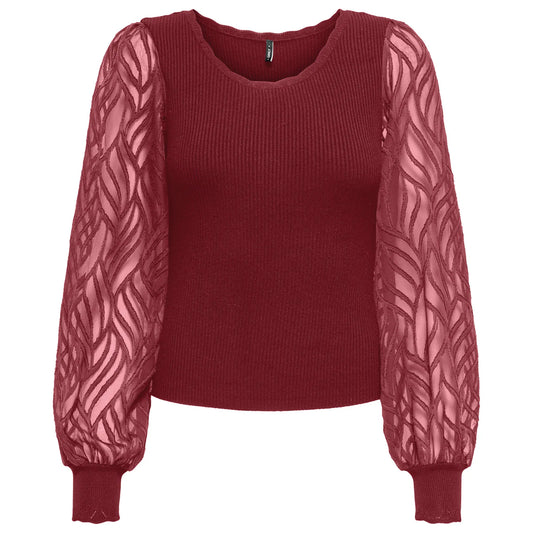 Only Julie Rib Mix Knit Sweater (15350562-CABERNET) Women