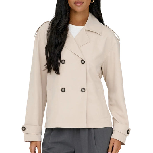 Only Hannah Short Life Trenchcoat Jacket (15371053-HUMUS) Women