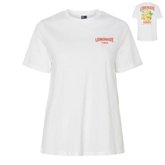 Pieces Fib Printed Shirt (17158302-BRIGHTWHITE) Women