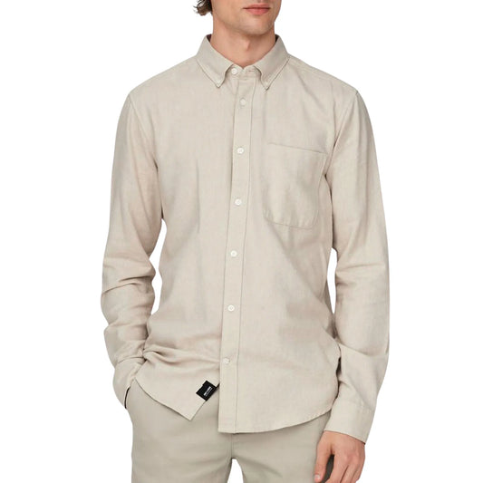 Only & Sons Gudmund Solid Classic Shirt (22027307-SILVERLININ) Men