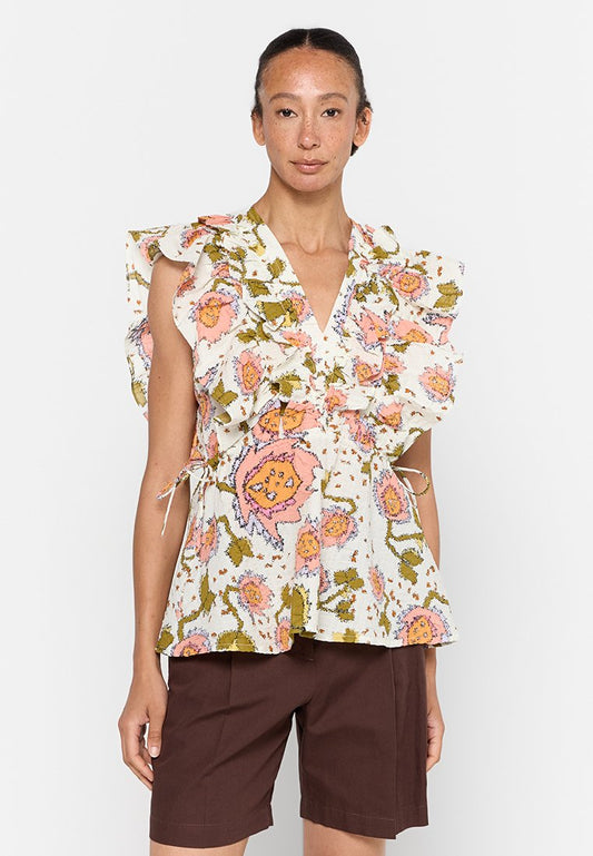 Stella Nova Floral printed V-neck top (ZZO2JV711-T00) Women