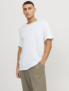 Jack & Jones Essentials JJESUMMER LINEN TEE SS O-NECK LN White (12246718-White) Men