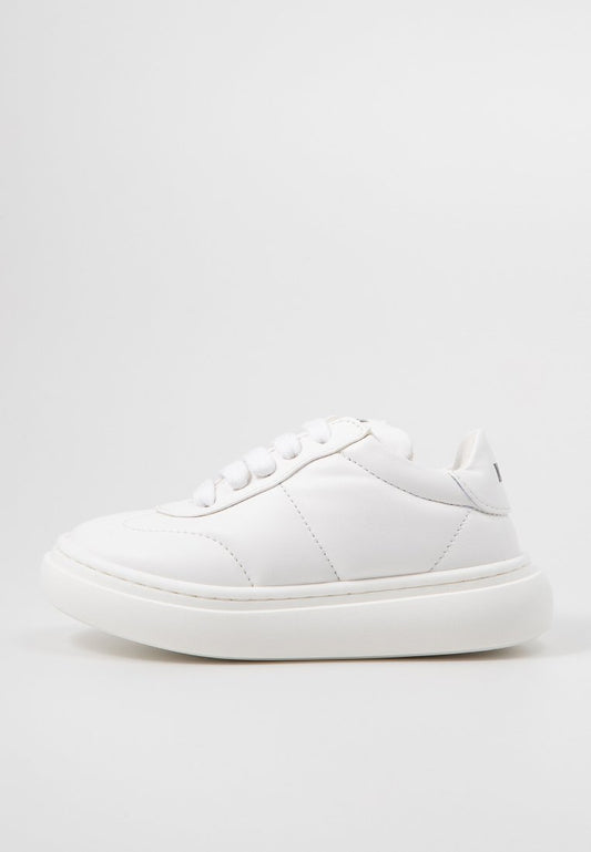 MSGM PUFFY EFFECT LEATHER LACE-UP LOW SNEAKERS (ZZO2JFW19) Kids