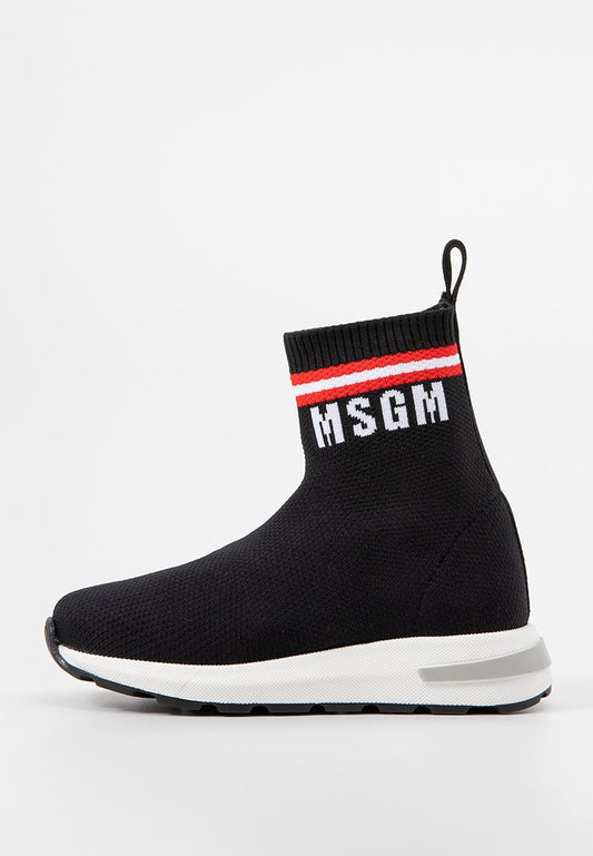 CONTRASTING PRINTED LOGO HIGH SOCK SNEAKERS Kids Unisex