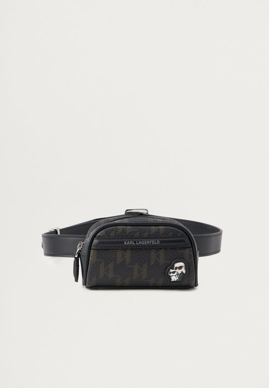 Karl Lagerfeld Ikon Monogram Pouch Belt Brown-Kl Mono (B1W330502LS) Women