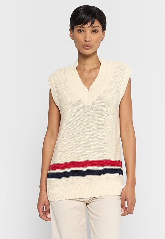 North Sails V NECK VEST KNITWEAR 5GG Beige (ZZO2KLN12-B00) Women