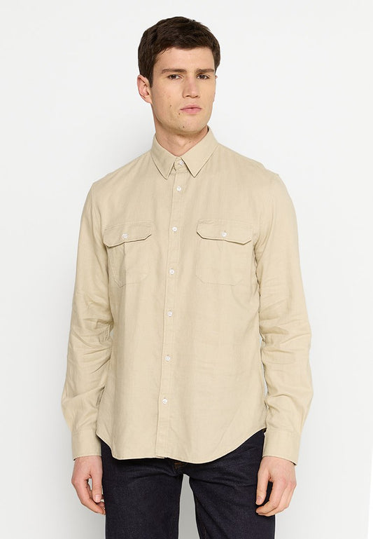 MARCIANO BY GUESS LS ITALIAN COLLAR WITH POCKETS Beige (ZZO2N2K34-O00) Men
