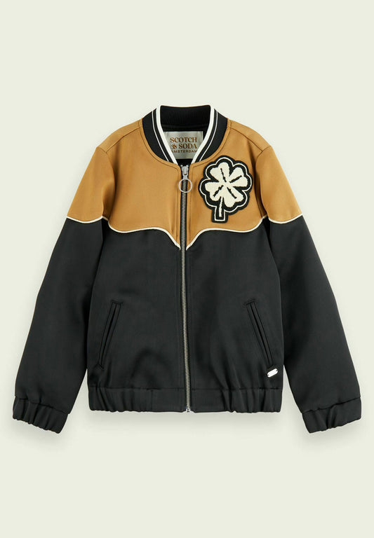 Scotch & Soda Elvis capsule colour block bomber jacket black (SC323L024-Q11) Kids