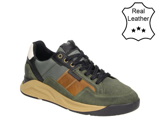 Bullboxer Khaki - Black - Leather suede (7CI0100101_9721_A) Men