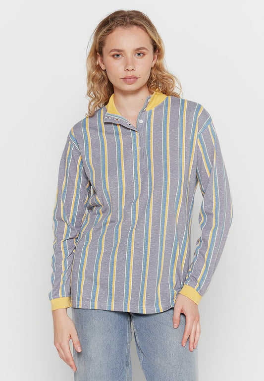 American Vintage Buttoned mock neck long sleeved T shirt Multi-Coloured (ZZO20NPCH-A00) Women