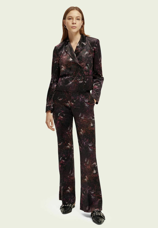 Scotch & Soda Printed cropped velvet blazer (SC321G08G-Q11) Women