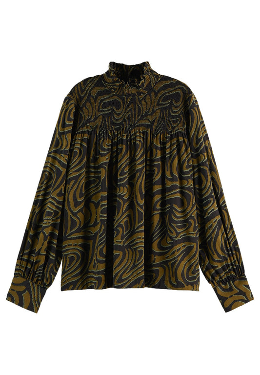 Maison Scotch Printed smocked top (MA421E04E-Q11) Women