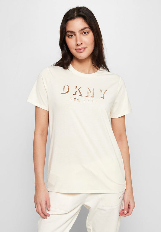 DKNY Sport METALLIC LOGO TEE (ZZO1PRQ03-A00) Women
