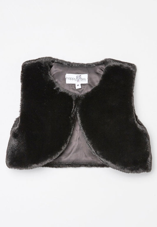 happy girls Fur Vest kurz Black (ZZO27WG05-Q00) Kids