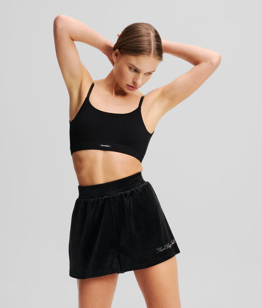 Karl Lagerfeld Hotel Karl Velour Short Black (A2W44001999) Women