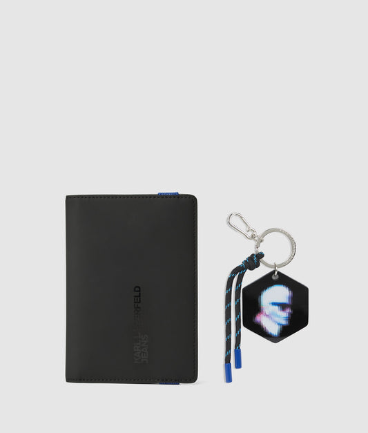 Karl Lagerfeld Jeans Klj Coated Pu Passport Case Gp Black (B1M32083999) Men