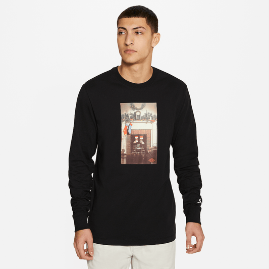 Jordan Jumpman Chimney Men's Long-Sleeve T-Shirt Black/White (CV1745-010) Men
