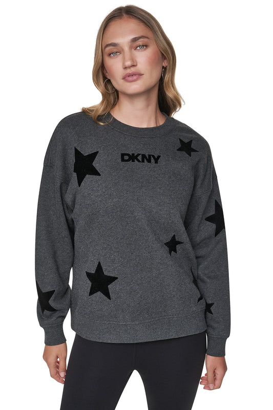 DKNY Scattered Flocking Logo Sweatshirt (DP6T1902) Women
