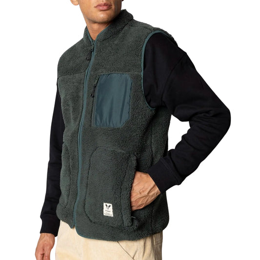 Fat Moose Wood Fleece Bodywarmer (FM2815-BEETLEGREEN) Men