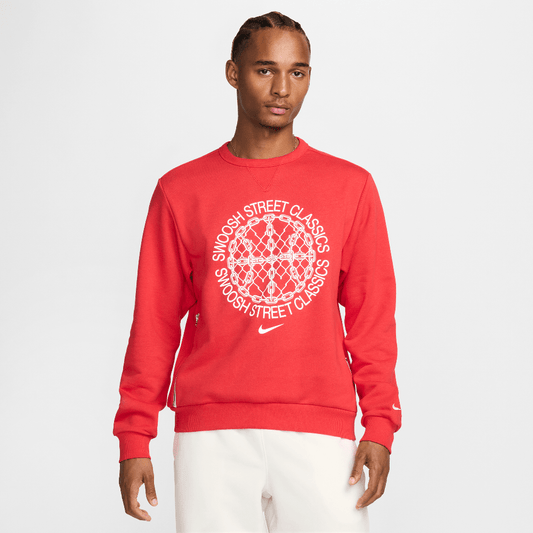 Nike Standard Issue Men's Dri-FIT Basketball Crew-Neck Sweatshirt University Red/Heather/Pale Ivory (FZ0682-657) Men